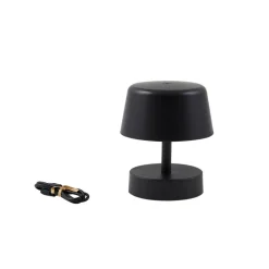 Lindby LED oplaadbare tafellamp Nalani, 13 cm hoog, IP44, dimbaar