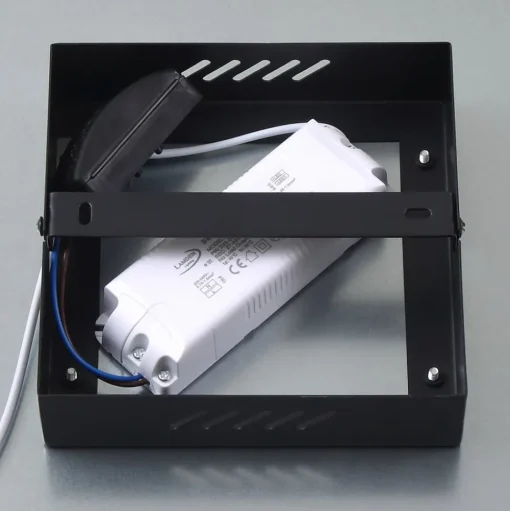 Lindby LED paneel Enhife, zwart, 30 x 30 cm, metaal, 4.000K