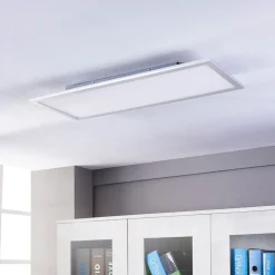 Lindby LED paneel Livel, set van 2, 4.000 K, 80 x 30 cm, zilver