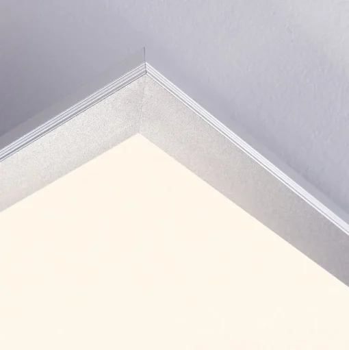 Lindby LED paneel Livel, set van 2, 4.000 K, 40 x 40 cm, zilver