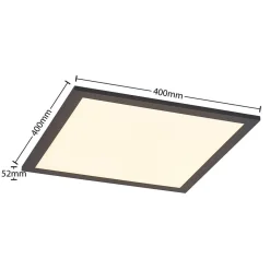 Lindby LED paneel Nelios, 40 x 40 cm, CCT, zwart, metaal