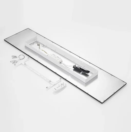 Lindby LED paneel Nelios, 120 x 30 cm, CCT, zwart, metaal