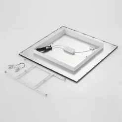 Lindby LED paneel Nelios, 62 x 62 cm, 4.000K, zwart, metaal