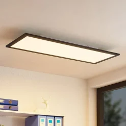Lindby LED paneel Nelios, 80 x 30 cm, 4.000K, zwart, metaal