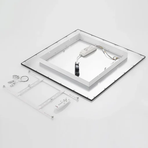 Lindby LED paneel Nelios, 62 x 62 cm, CCT, zwart, metaal