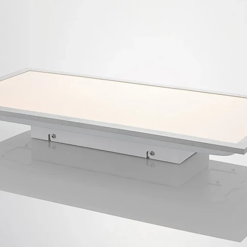 Lindby LED paneel Stenley, 4.000 K, 60 cm x 30 cm, zilver/wit