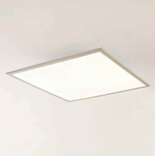 Lindby LED paneel Stenley, 4.000 K, 60 cm x 60 cm, zilver/wit
