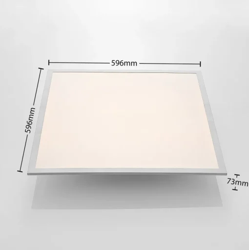 Lindby LED paneel Stenley, 4.000 K, 60 cm x 60 cm, zilver/wit