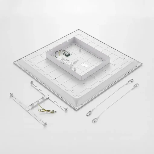 Lindby LED paneel Stenley, 4.000 K, 60 cm x 60 cm, zilver/wit