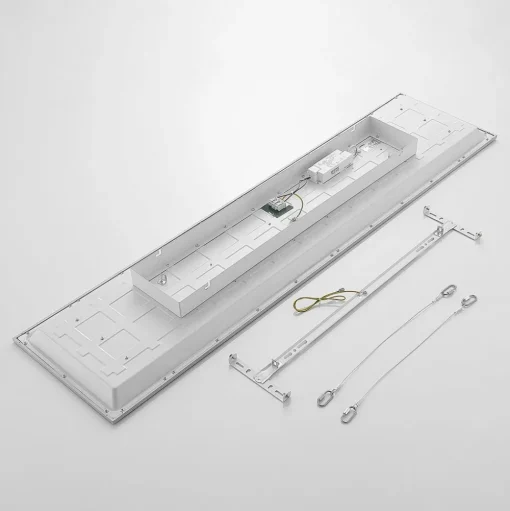Lindby LED paneel Stenley, 4.000 K, 120 cm x 30 cm, zilver/wit