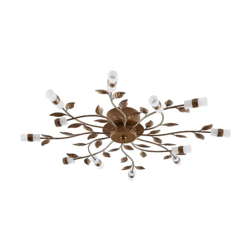 Lindby LED plafondlamp Bentas, brons, metaal, Ø 80cm