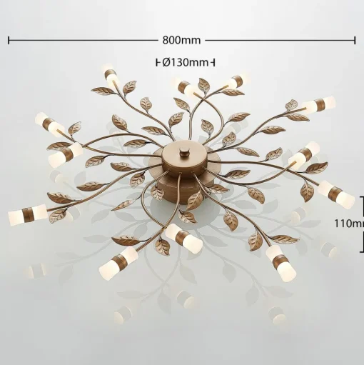 Lindby LED plafondlamp Bentas, brons, metaal, Ø 80cm