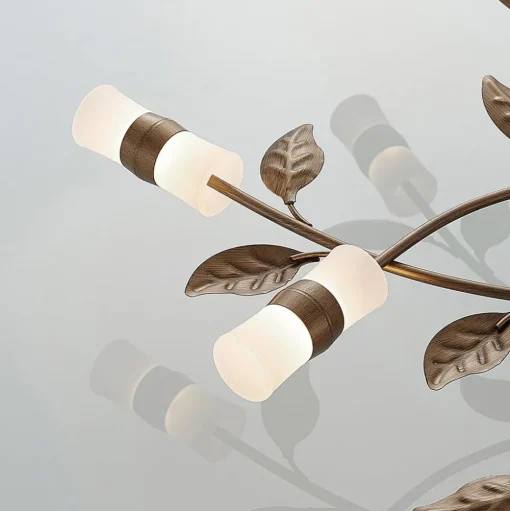 Lindby LED plafondlamp Bentas, brons, metaal, Ø 80cm