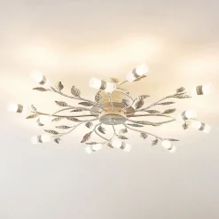 Lindby LED plafondlamp Bolonia, brons/wit, Ø 80 cm