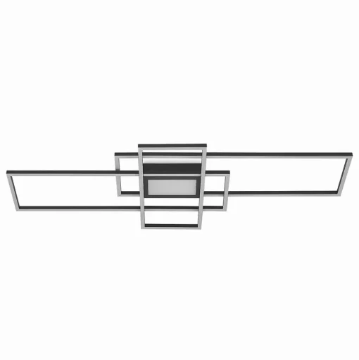Lindby LED plafondlamp Caitlin, antraciet, metaal, 105cm