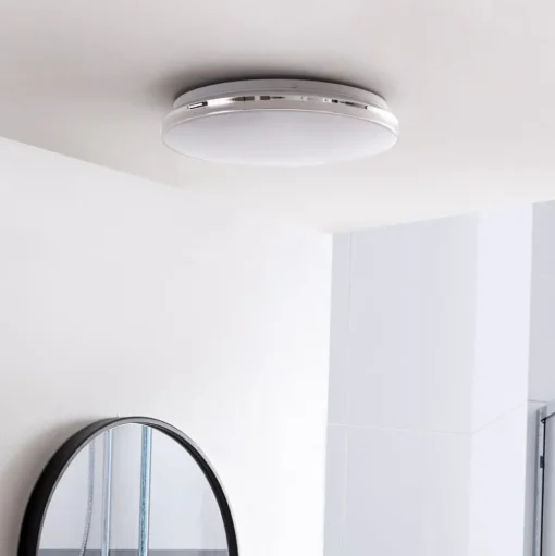 Lindby LED plafondlamp Comora, Ø 35 cm, wit, IP44, 3000K