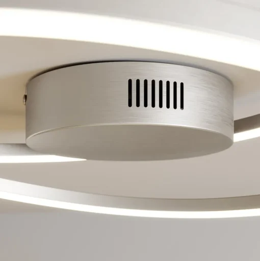 Lindby LED plafondlamp Davian, nikkelkleurig, 49 cm, dimbaar