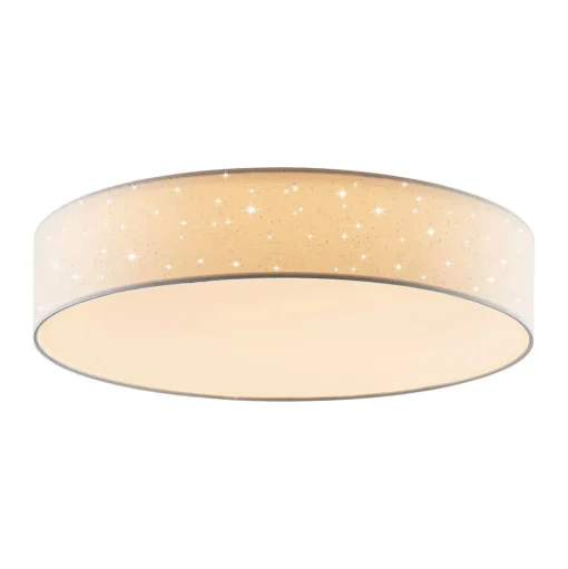 Lindby LED plafondlamp Ellamina, Ø 60 cm, wit, textiel
