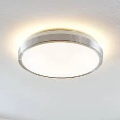 Lindby LED plafondlamp Emelie, Ø 35 cm, aluminiumkleurig, metaal