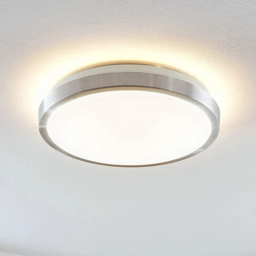 Lindby LED plafondlamp Emelie, Ø 35 cm, aluminiumkleurig, metaal