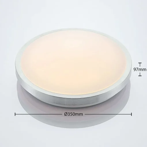 Lindby LED plafondlamp Emelie, Ø 35 cm, aluminiumkleurig, metaal