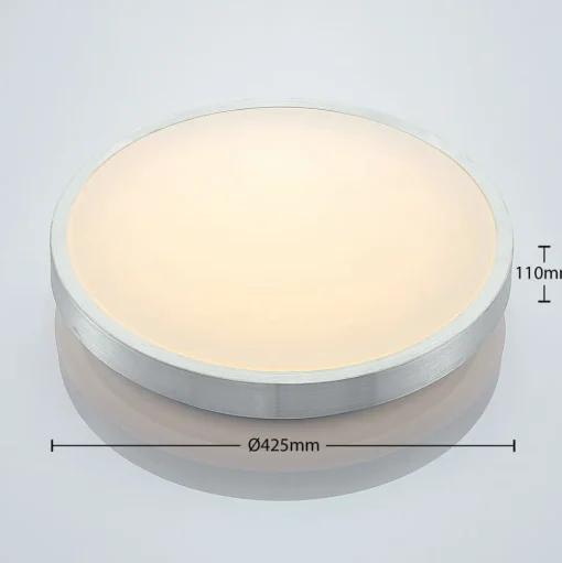Lindby LED plafondlamp Emelie, Ø 42 cm, aluminiumkleurig, metaal