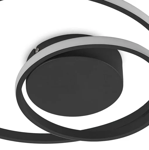 Lindby LED plafondlamp Emisua, zwart, CCT, dimbaar