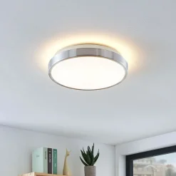 Lindby LED plafondlamp Emelie, Ø 27 cm, aluminiumkleurig, metaal