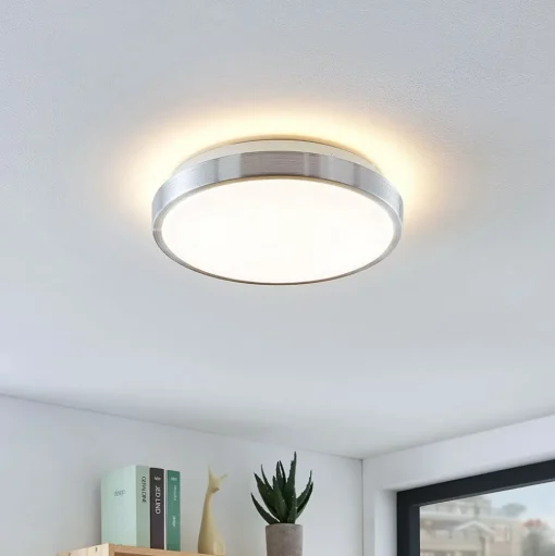 Lindby LED plafondlamp Emelie, Ø 27 cm, aluminiumkleurig, metaal