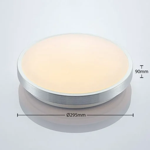 Lindby LED plafondlamp Emelie, Ø 27 cm, aluminiumkleurig, metaal