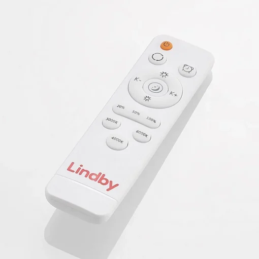 Lindby LED plafondlamp Emiva, 50cm, CCT, afstandsbediening, hout