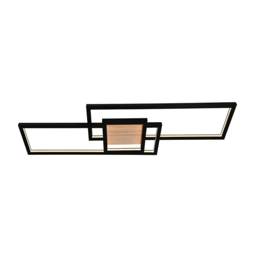 Lindby LED plafondlamp Emiljan, zwart, metaal, dimbaar