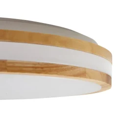 Lindby LED plafondlamp Emiva, Ø 39,5 cm, CCT, hout