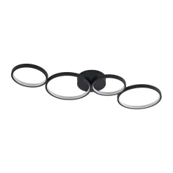Lindby LED plafondlamp Evengeline, zwart, aluminium, 88 cm