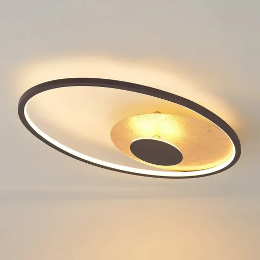 Lindby LED plafondlamp Feival, 61 cm, roest/goud, dimbaar