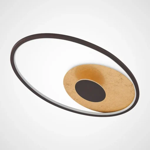 Lindby LED plafondlamp Feival, 61 cm, roest/goud, dimbaar