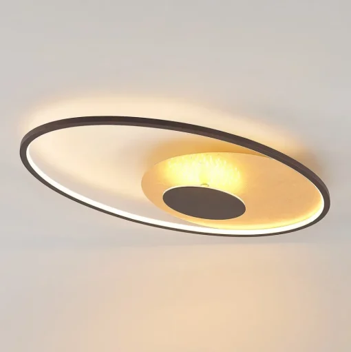 Lindby LED plafondlamp Feival, 73 cm, roest/goud, dimbaar