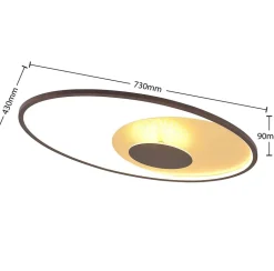 Lindby LED plafondlamp Feival, 73 cm, roest/goud, dimbaar