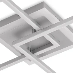 Lindby LED plafondlamp Fjardo, hoekig, zilver, CCT, afstandsbediening