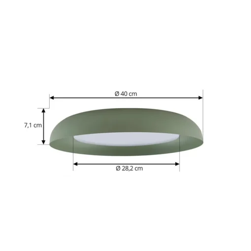 Lindby LED plafondlamp Florie, groen, metaal, Ø 40 cm