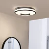 Lindby LED plafondlamp Furgo, zilver/wit, kunststof, IP44