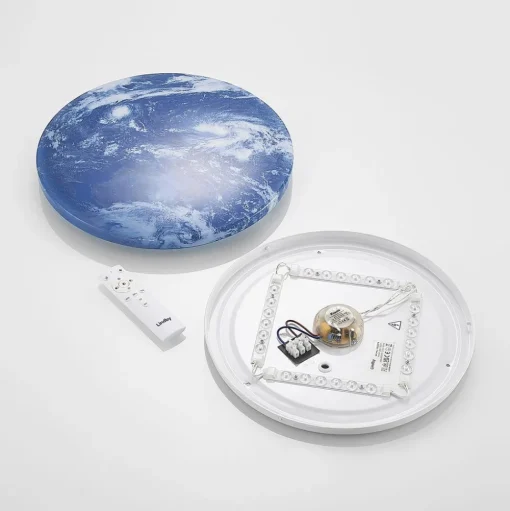 Lindby LED plafondlamp Gaios Ø 38 cm, blauw, CCT, dimbaar