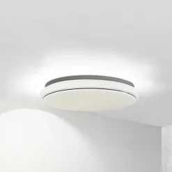 Lindby LED plafondlamp Glamo, Ø 39 cm, chroom, wit, IP44