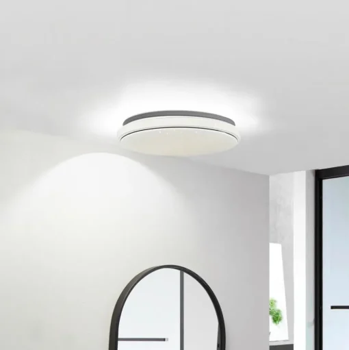 Lindby LED plafondlamp Glamo, Ø 39 cm, chroom, wit, IP44