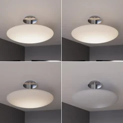 Lindby LED plafondlamp Gunda, wit, glas, Ø 48cm