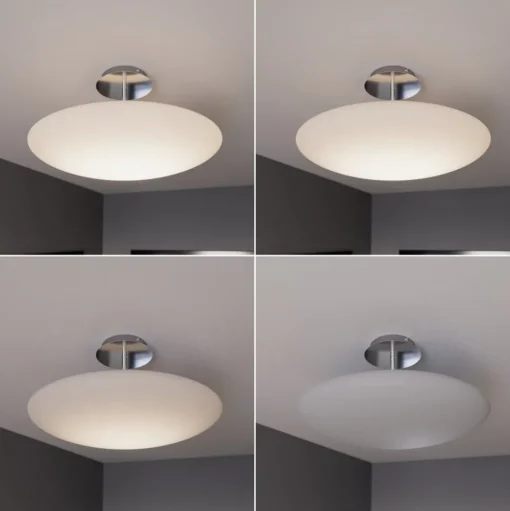 Lindby LED plafondlamp Gunda, wit, glas, Ø 48cm