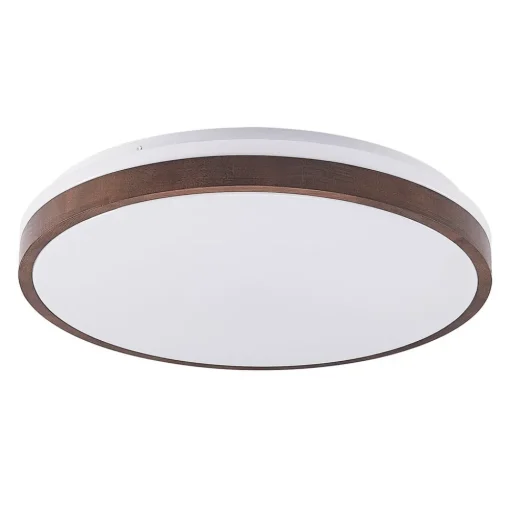 Lindby LED plafondlamp Hudsona, Ø 49 cm, hout, bruin