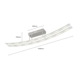 Lindby LED plafondlamp Jarda, glas, 134 cm lang, dimbaar