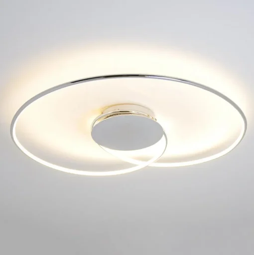 Lindby LED plafondlamp Joline, Ø 74 cm, chroomkleurig, metaal