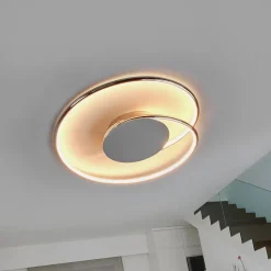 Lindby LED plafondlamp Joline, Ø 46 cm, chroomkleurig, metaal